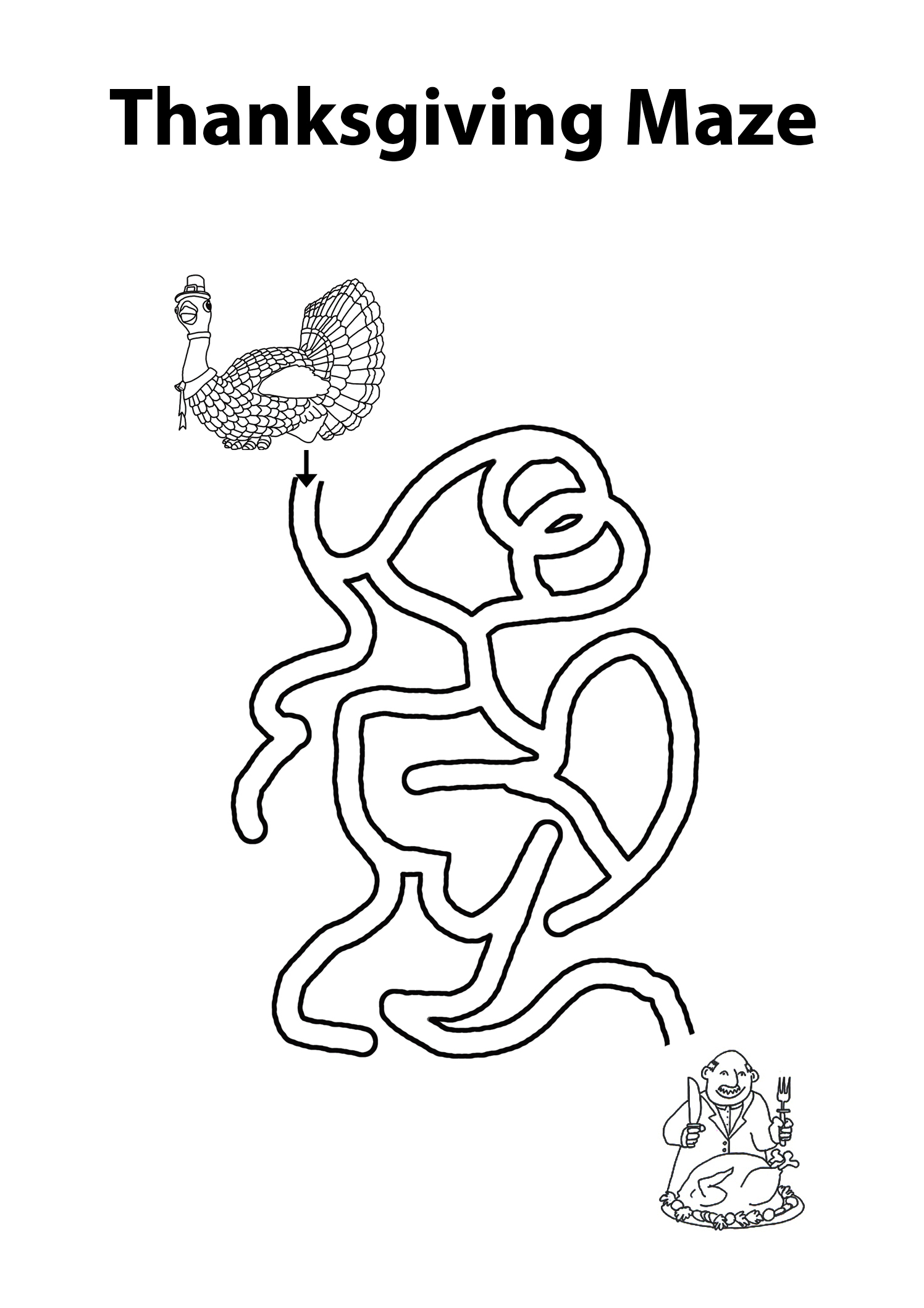 141 Challenging Thanksgiving Mazes Printable 34