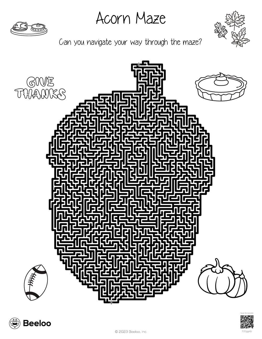 141 Challenging Thanksgiving Mazes Printable 38