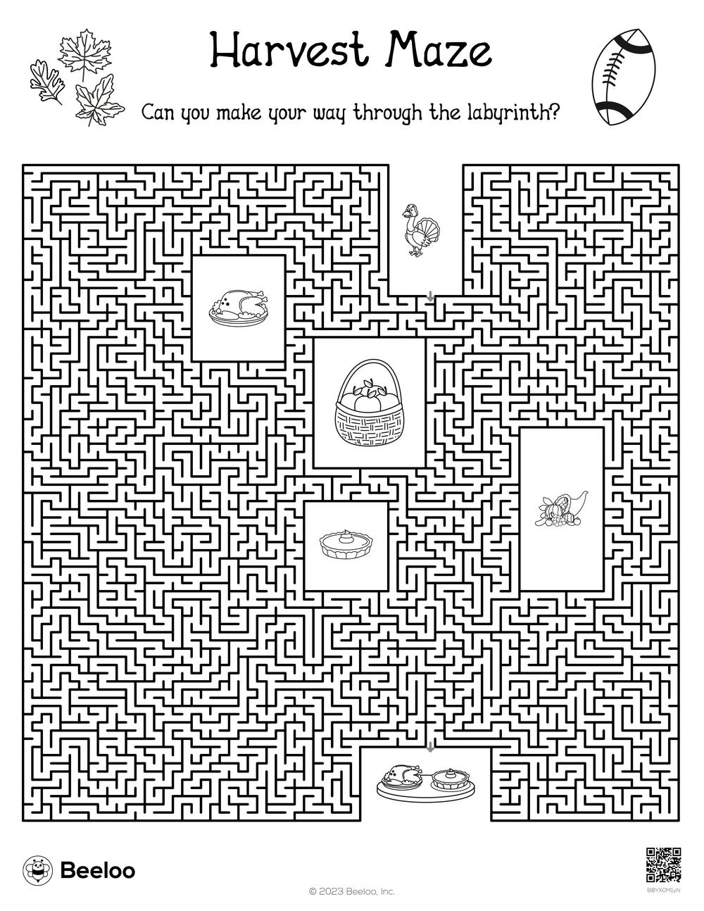 141 Challenging Thanksgiving Mazes Printable 39