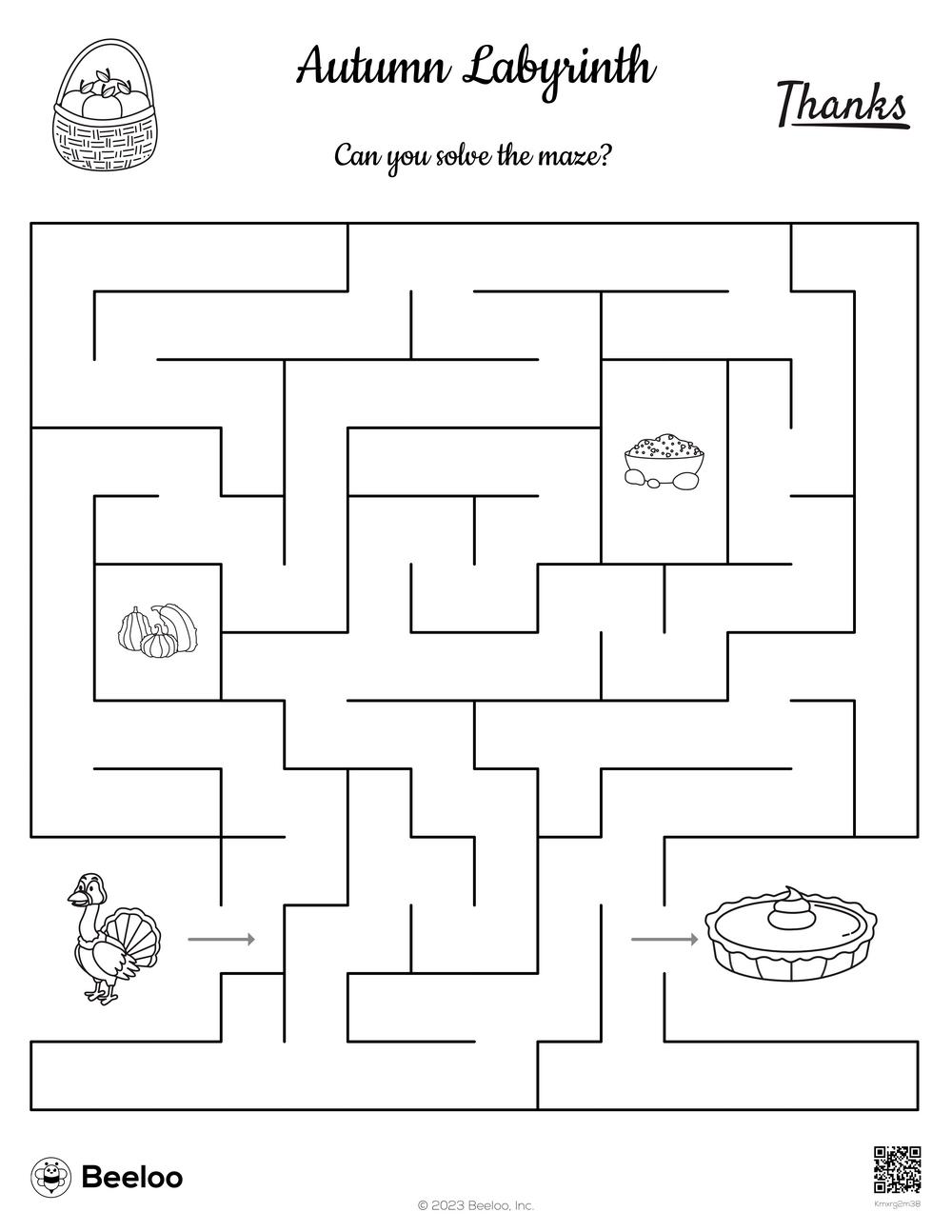 141 Challenging Thanksgiving Mazes Printable 5