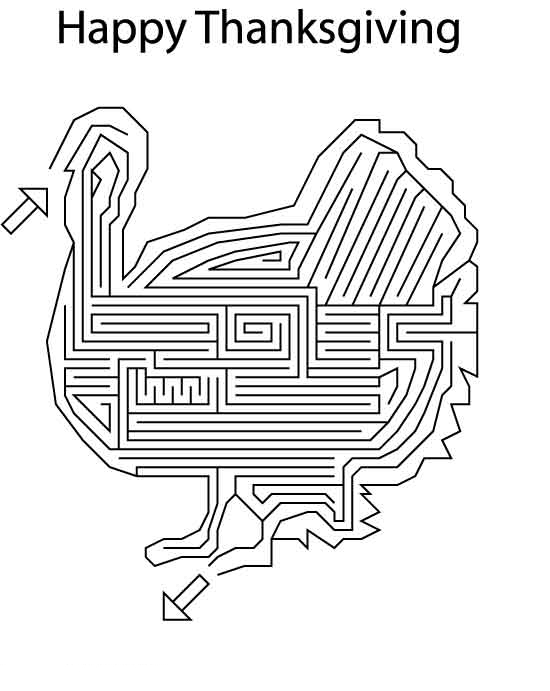 141 Challenging Thanksgiving Mazes Printable 50