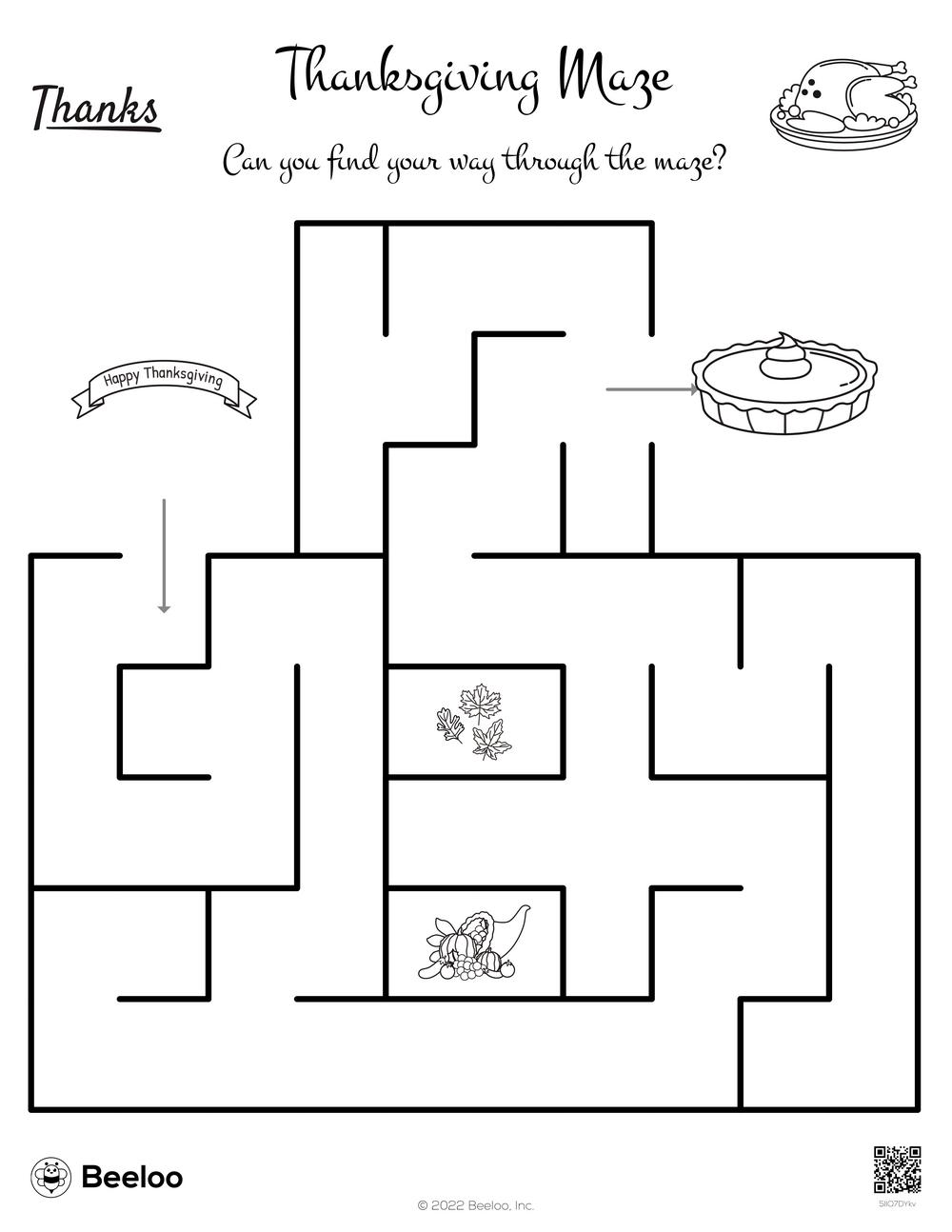 141 Challenging Thanksgiving Mazes Printable 53