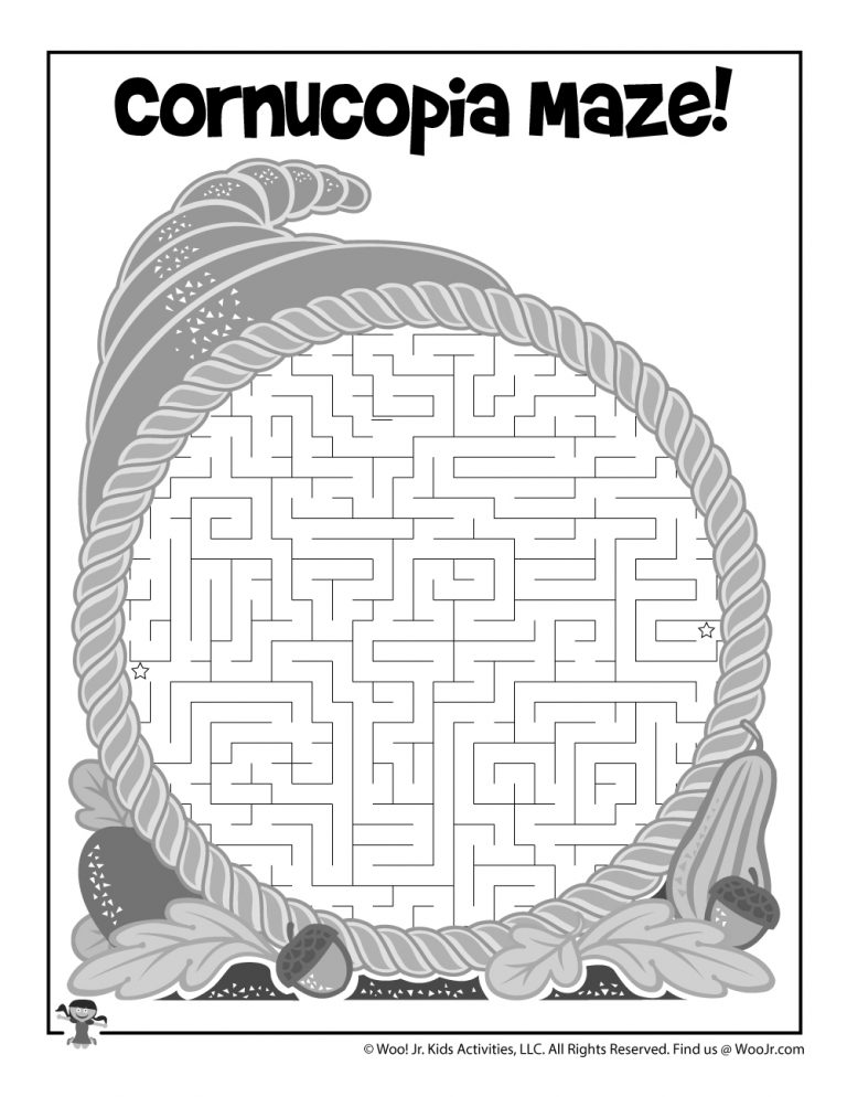 141 Challenging Thanksgiving Mazes Printable 54