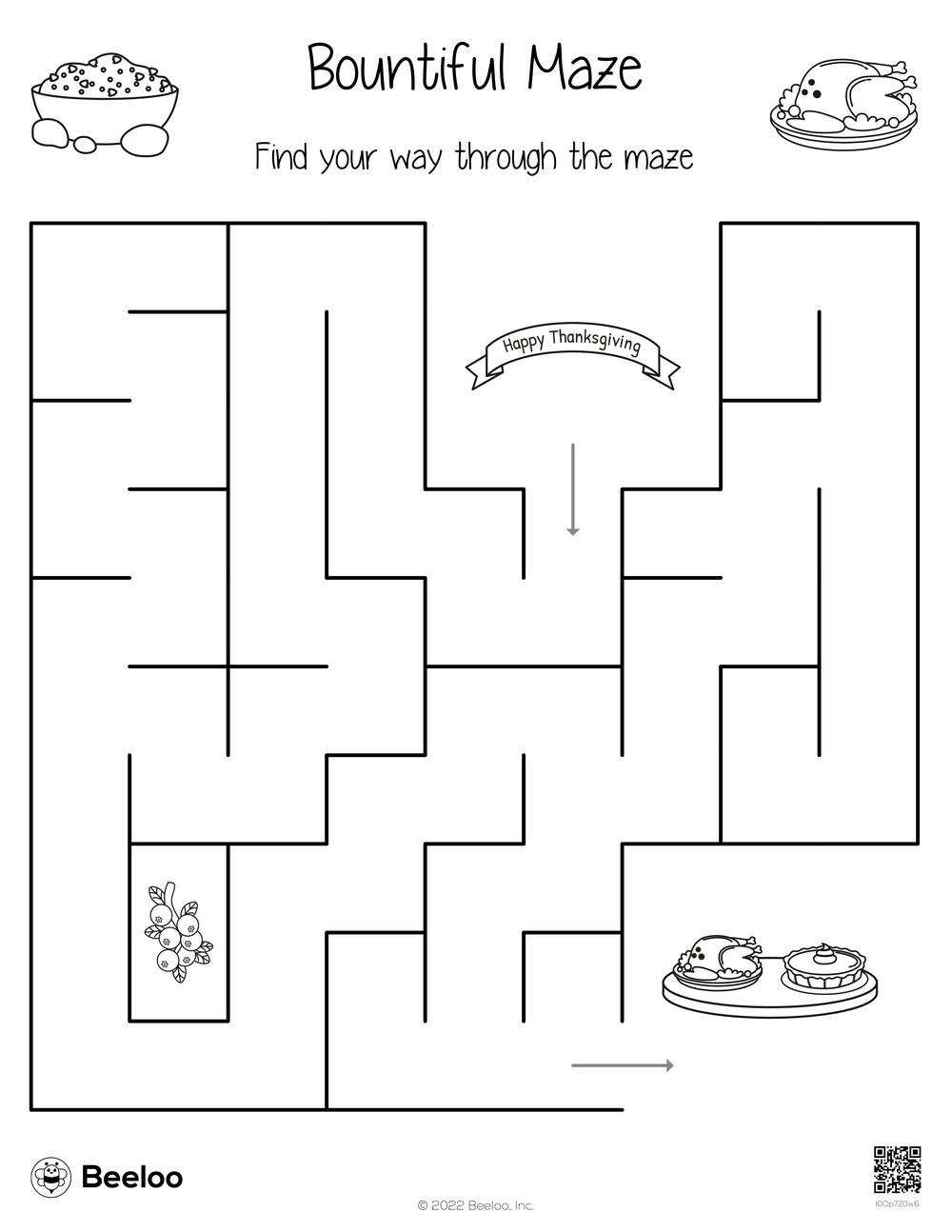 141 Challenging Thanksgiving Mazes Printable 57