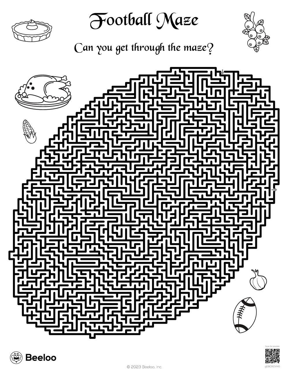 141 Challenging Thanksgiving Mazes Printable 6