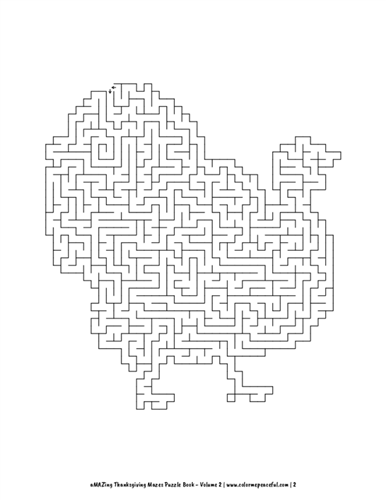 141 Challenging Thanksgiving Mazes Printable 9