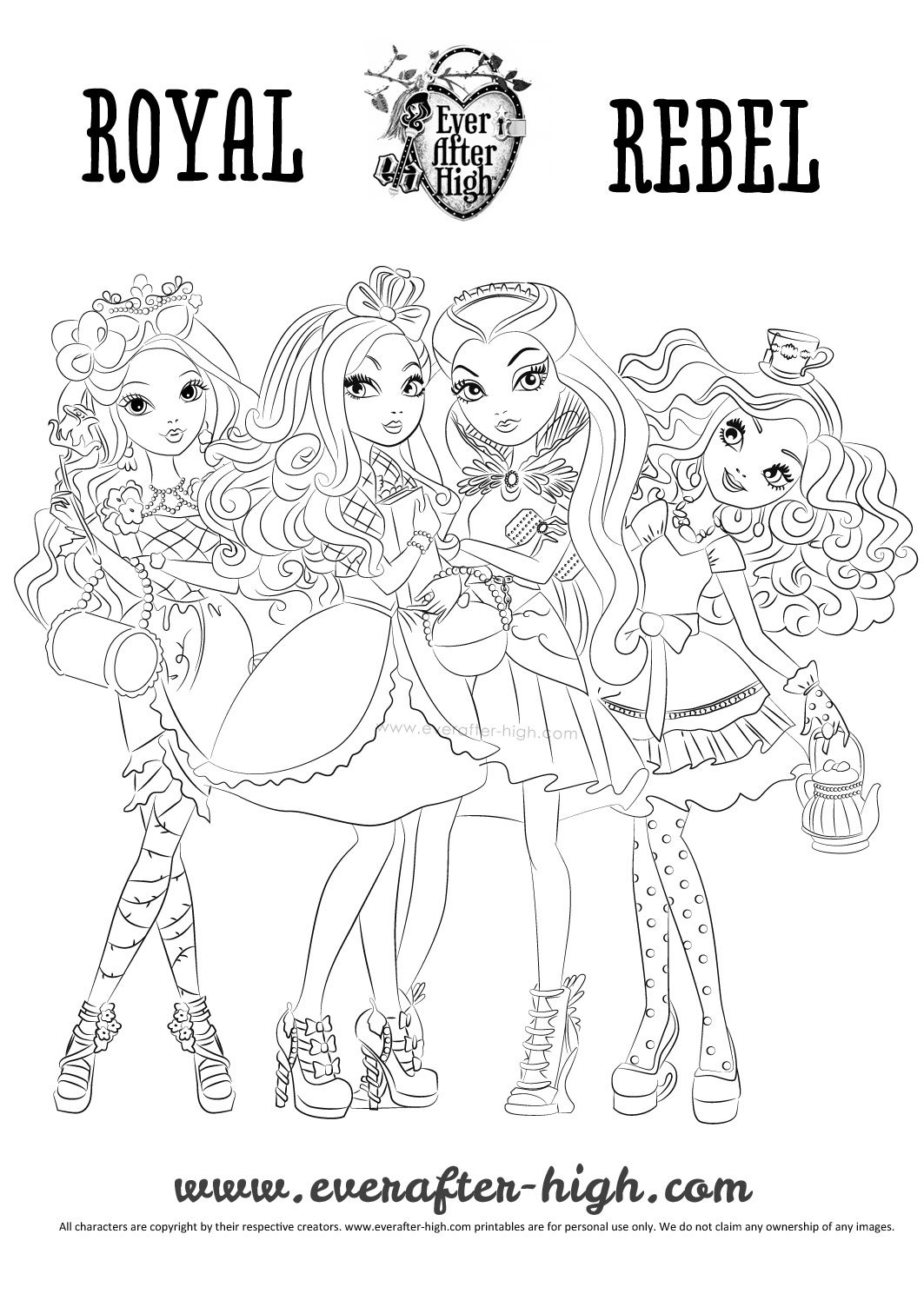 enchanting ever after high coloring pages printable jpg