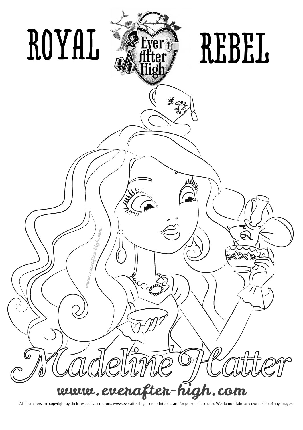 145 Enchanting Ever After High Coloring Pages Printable 8