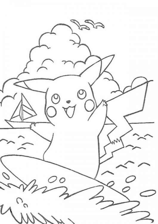 30 Fun Pikachu Coloring Pages Printable 12