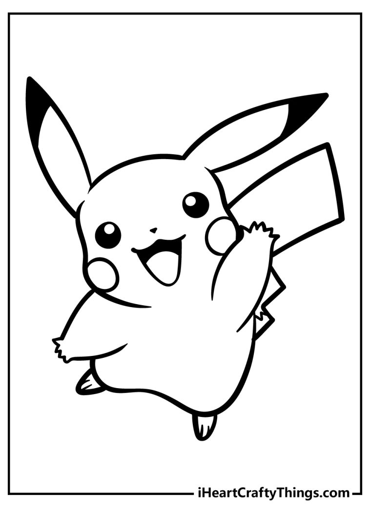 30 Fun Pikachu Coloring Pages Printable 26