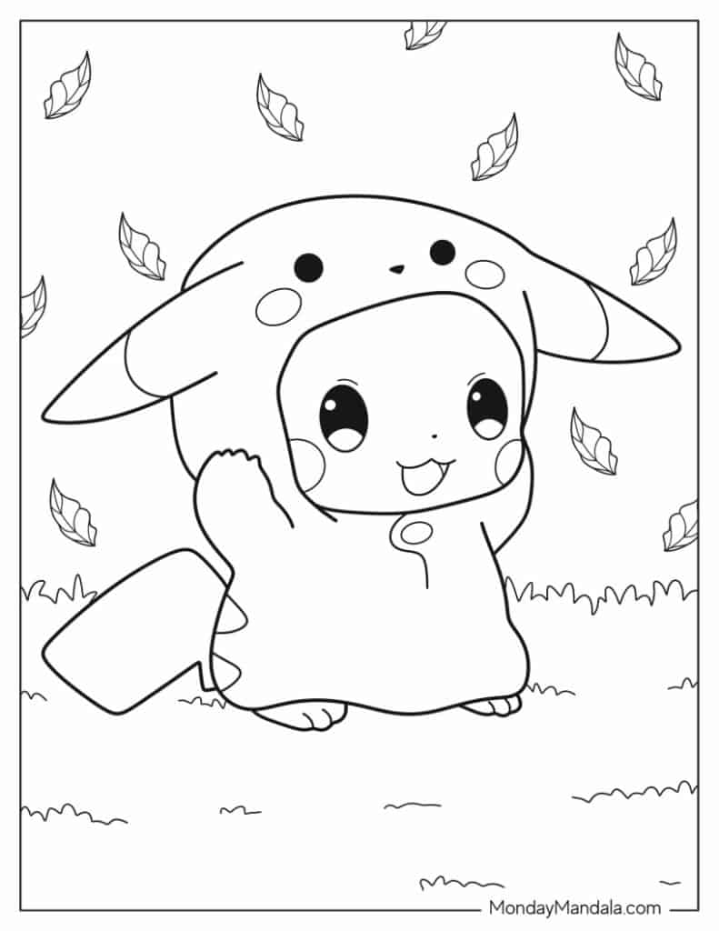 30 Fun Pikachu Coloring Pages Printable 35