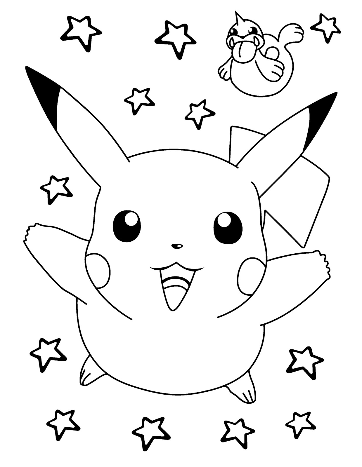 30 Fun Pikachu Coloring Pages Printable 6