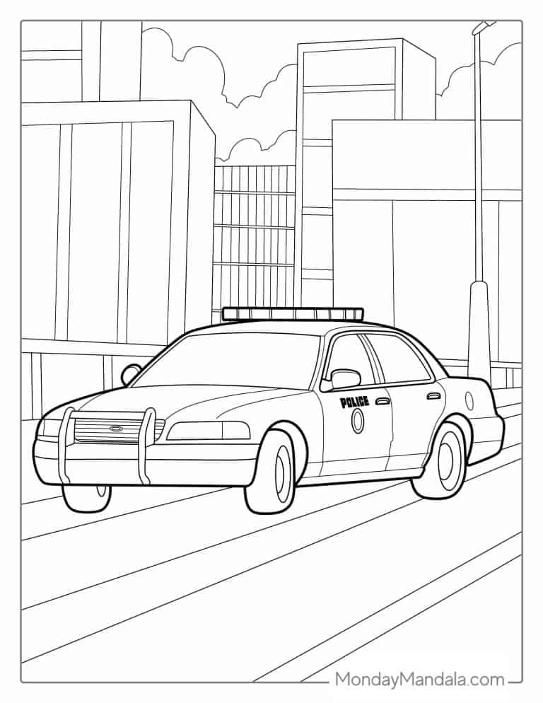 31 Exciting Police Car Coloring Pages Printable 2