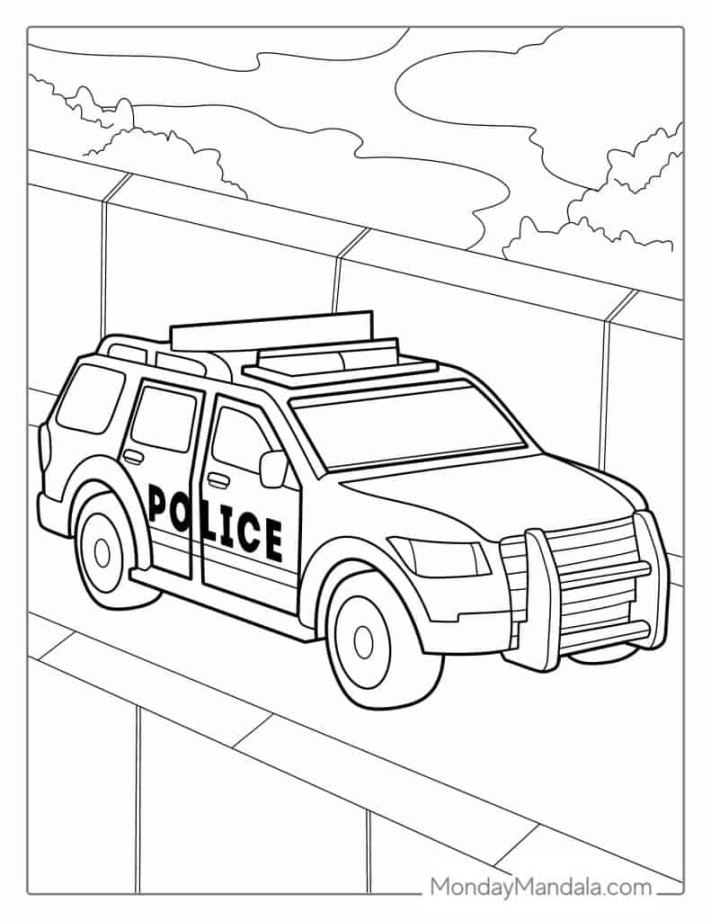 31 Exciting Police Car Coloring Pages Printable 33