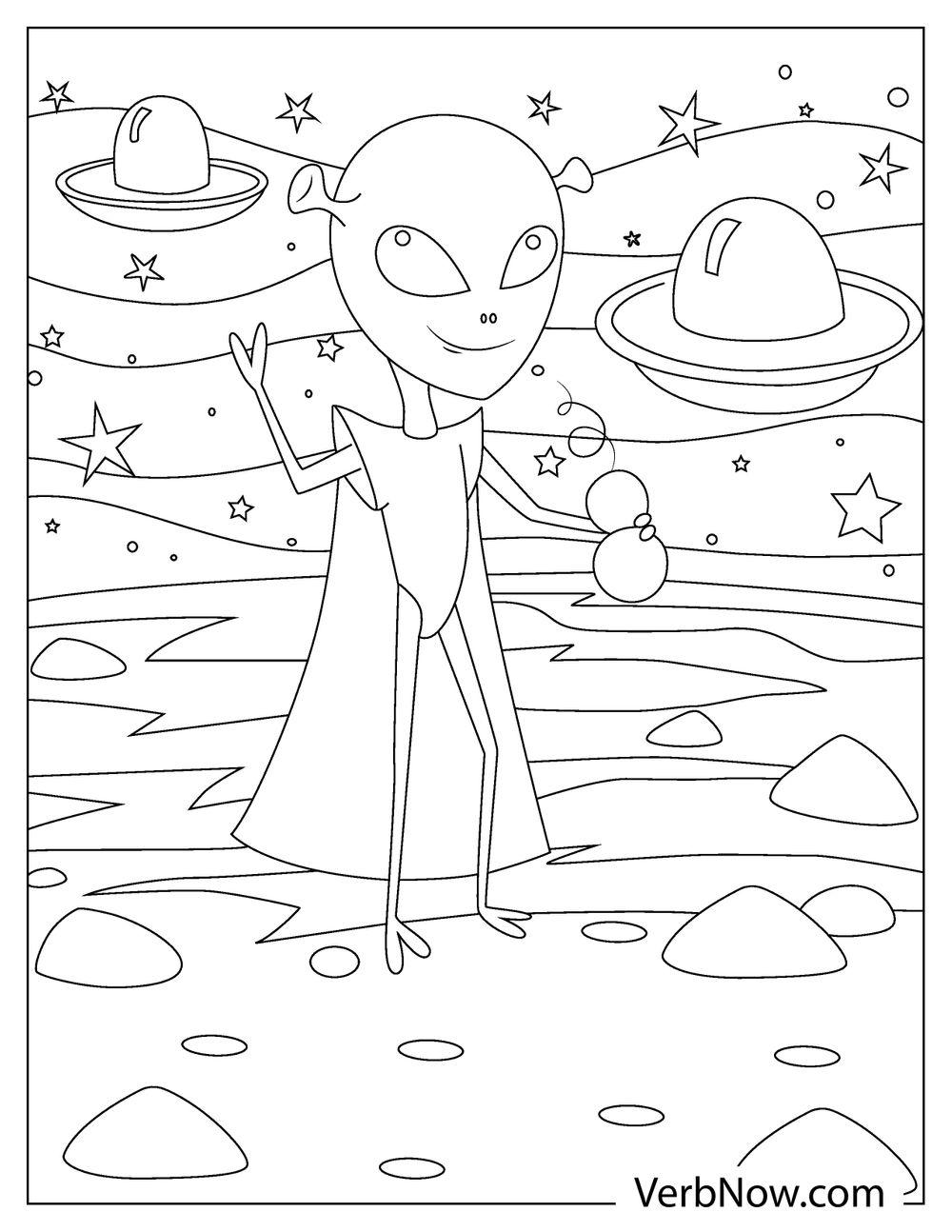 32 Extraterrestrial Alien Coloring Pages Printable 1