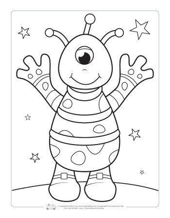 32 Extraterrestrial Alien Coloring Pages Printable 30