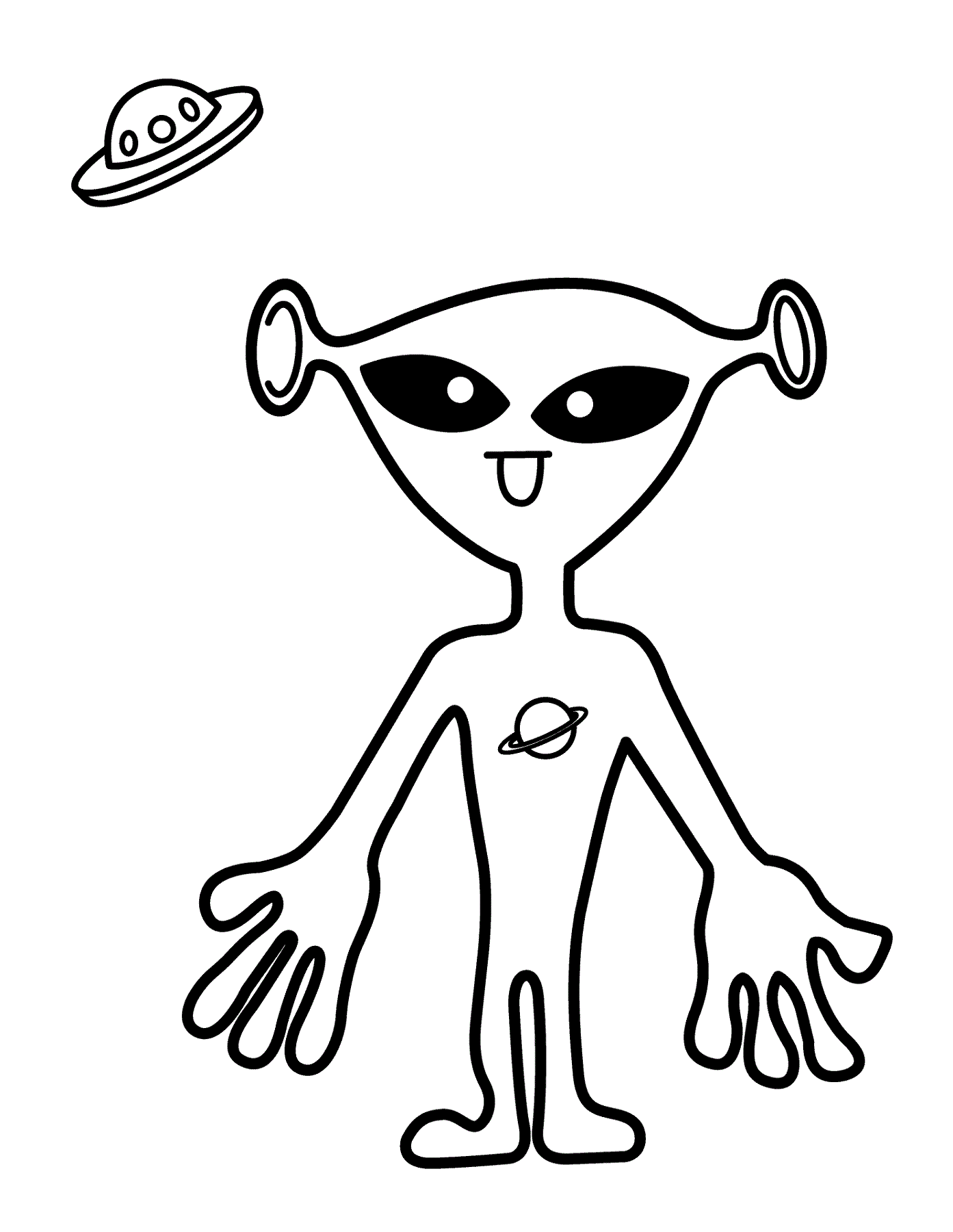 32 Extraterrestrial Alien Coloring Pages Printable 6