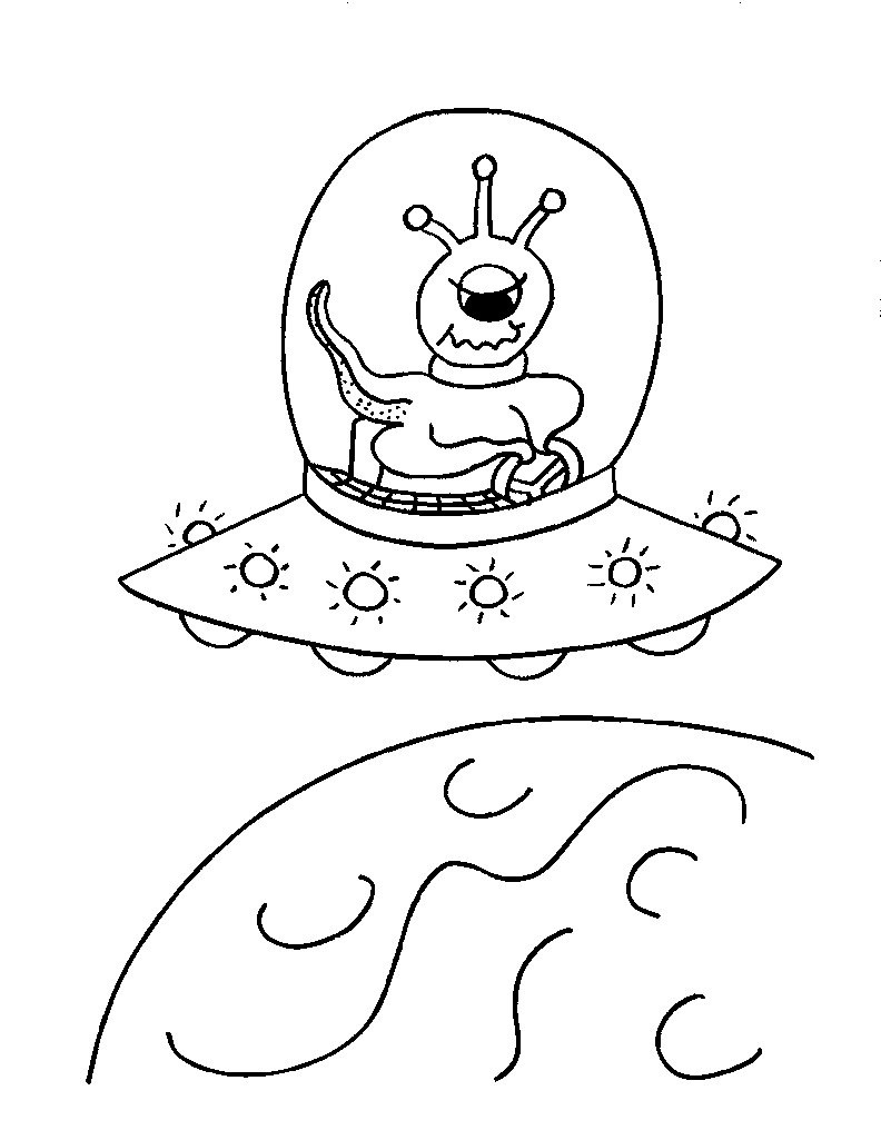 32 Extraterrestrial Alien Coloring Pages Printable 7