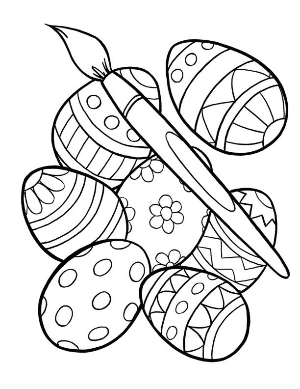 37 Colorful Easter Egg Coloring Pages Printable 1