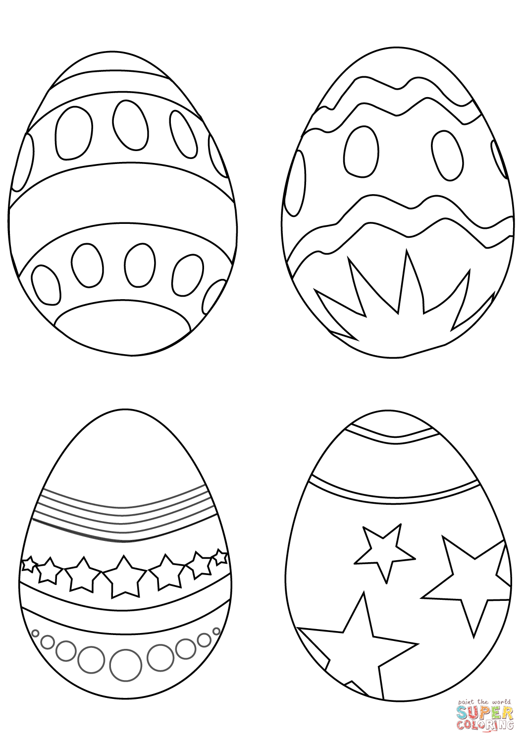 37 Colorful Easter Egg Coloring Pages Printable 11