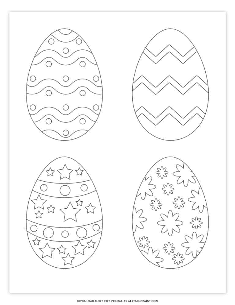 37 Colorful Easter Egg Coloring Pages Printable 13