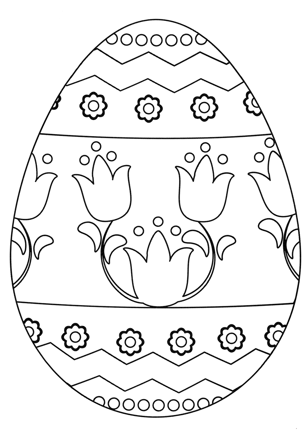 37 Colorful Easter Egg Coloring Pages Printable 2