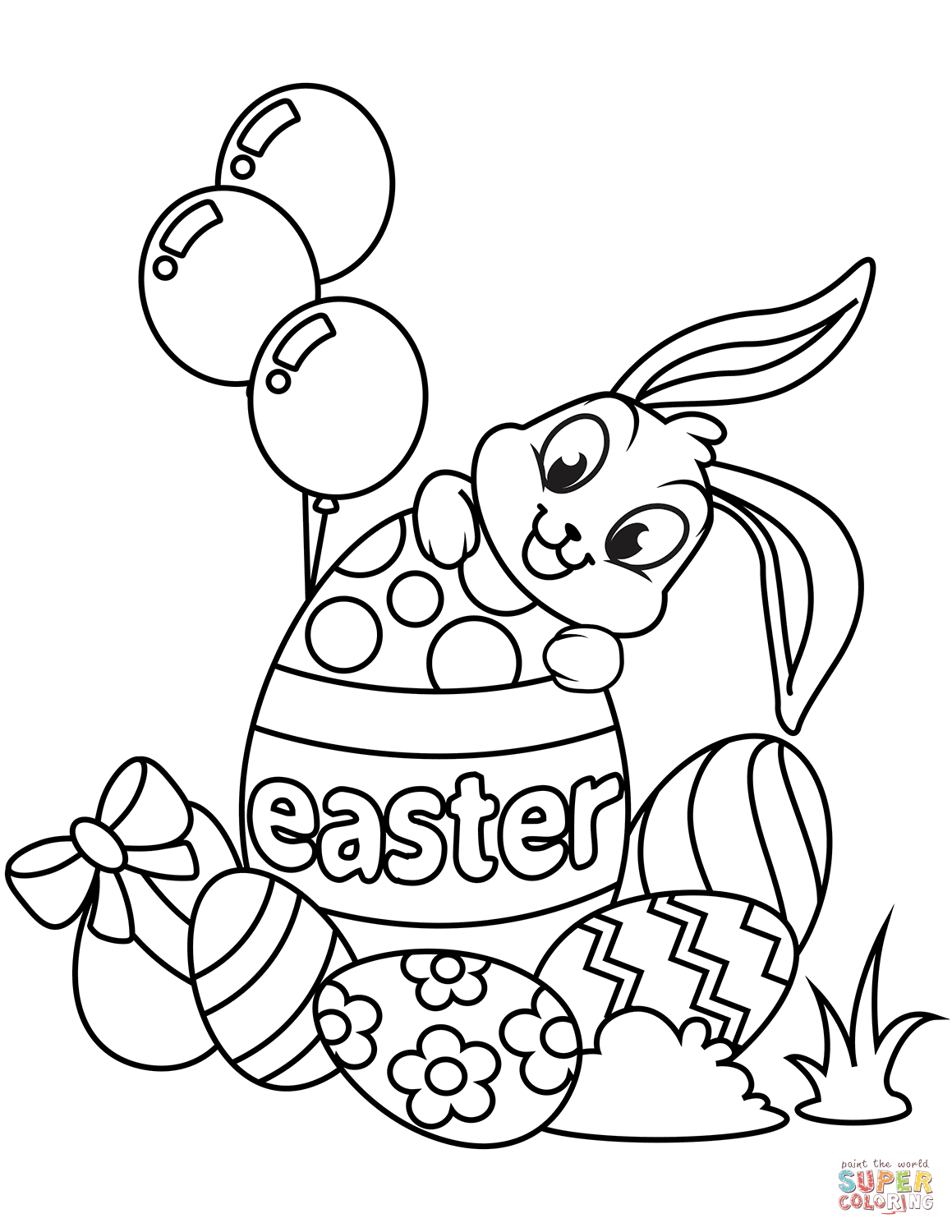 37 Colorful Easter Egg Coloring Pages Printable 25