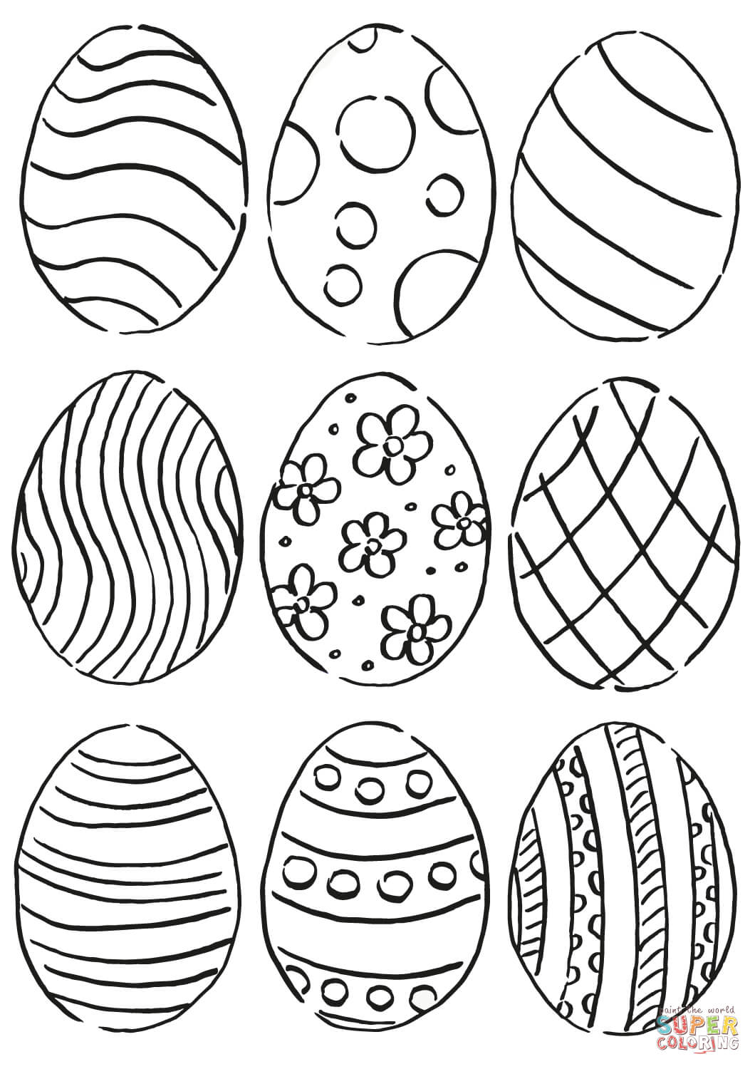 37 Colorful Easter Egg Coloring Pages Printable 27