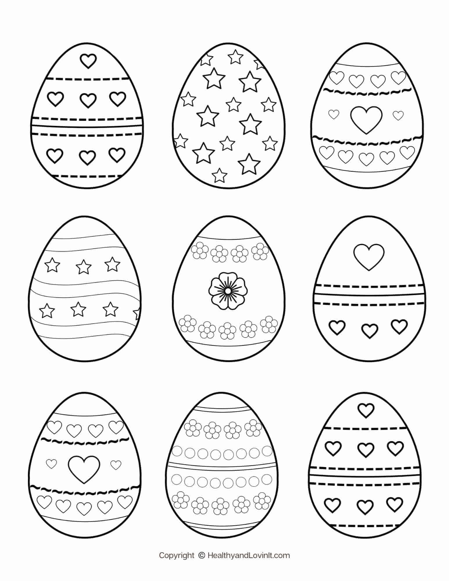 37 Colorful Easter Egg Coloring Pages Printable 6