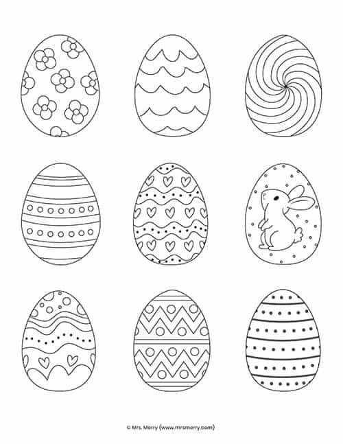 37 Colorful Easter Egg Coloring Pages Printable 8