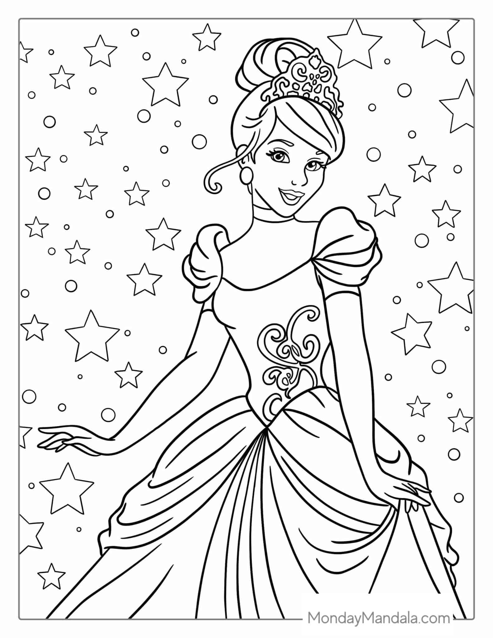 38 Elegant Cinderella Coloring Pages Printable 1