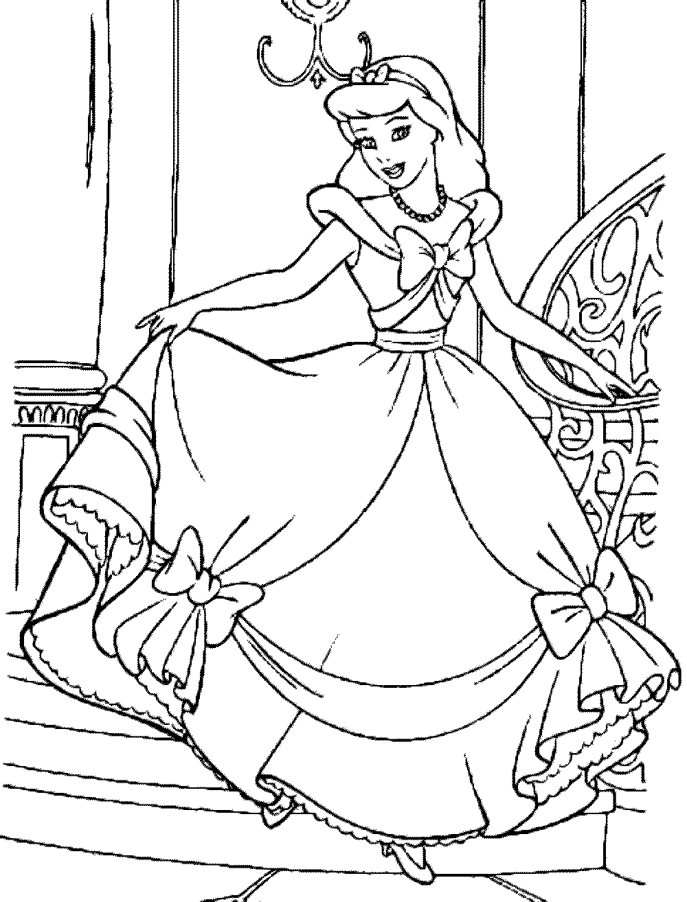 elegant cinderella coloring pages printable jpg