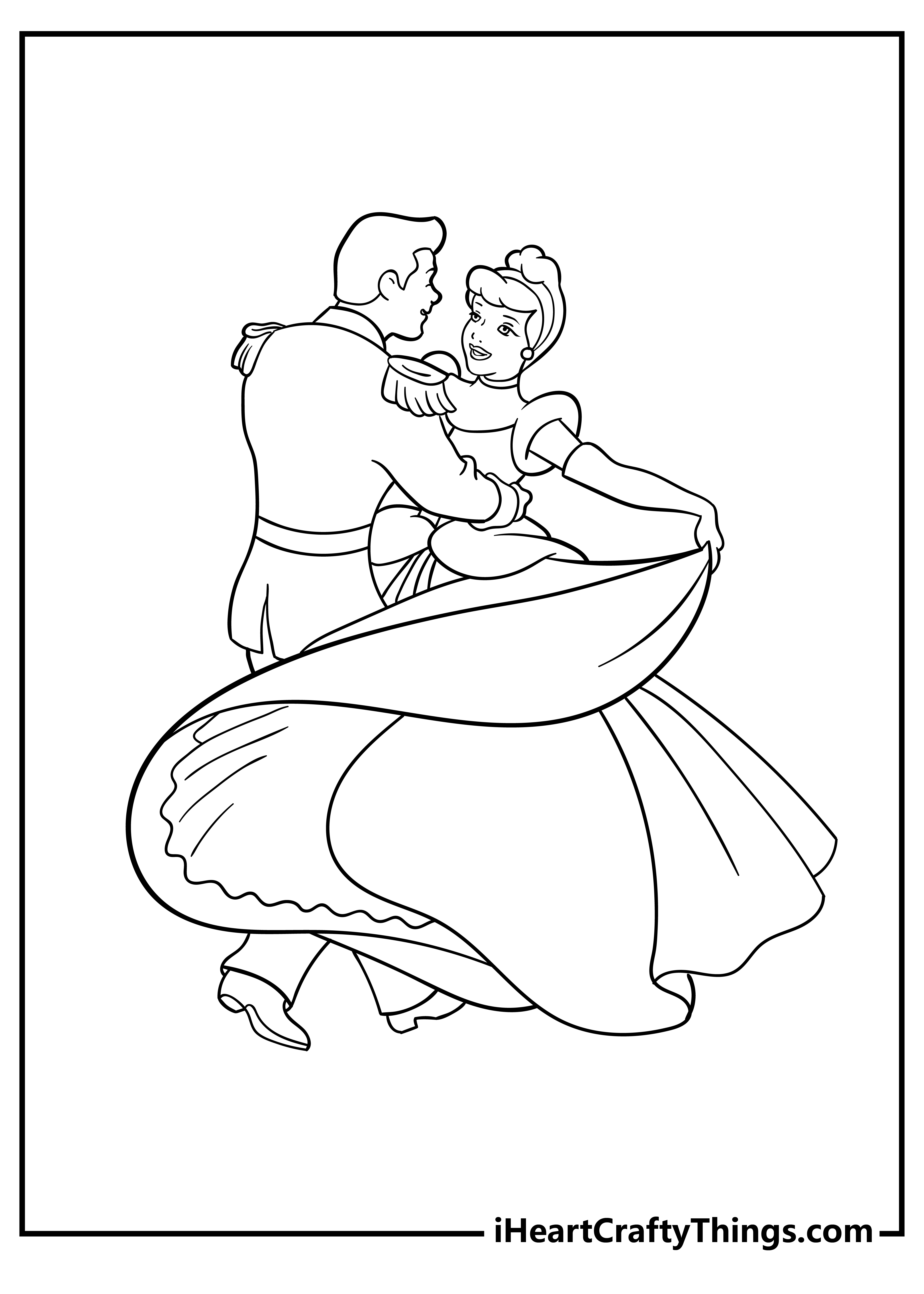 elegant cinderella coloring pages printable jpg