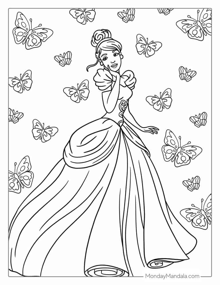 38 Elegant Cinderella Coloring Pages Printable 25