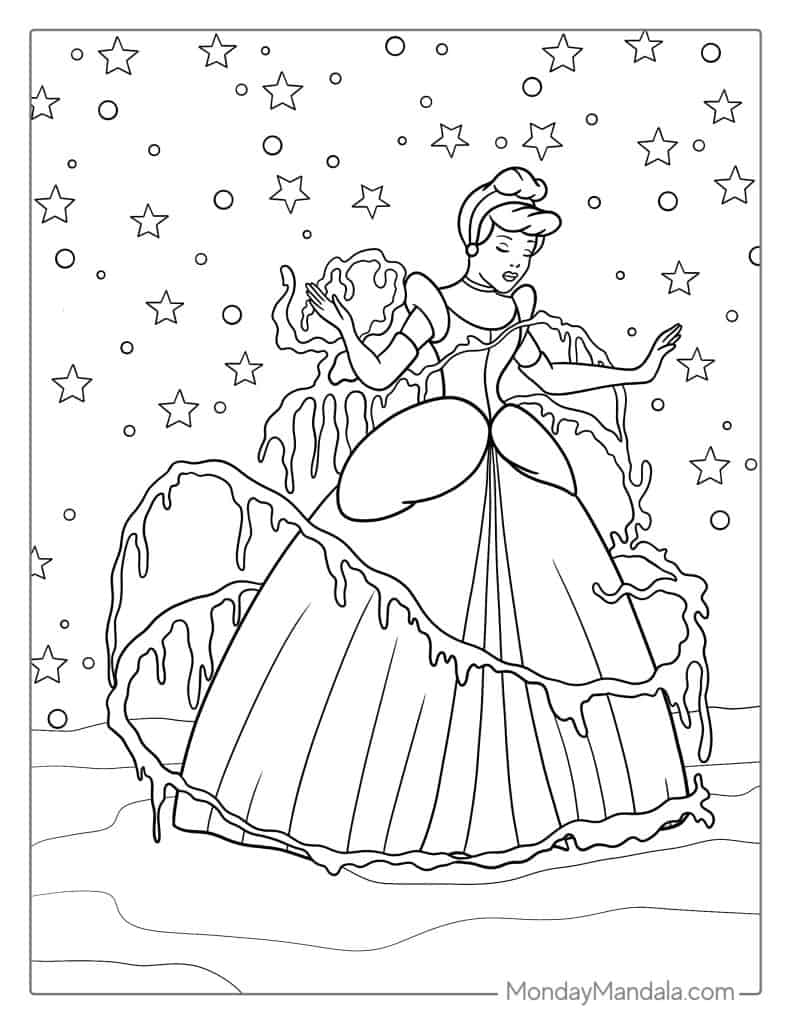 38 Elegant Cinderella Coloring Pages Printable 32