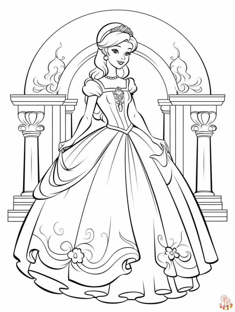 38 Elegant Cinderella Coloring Pages Printable 4