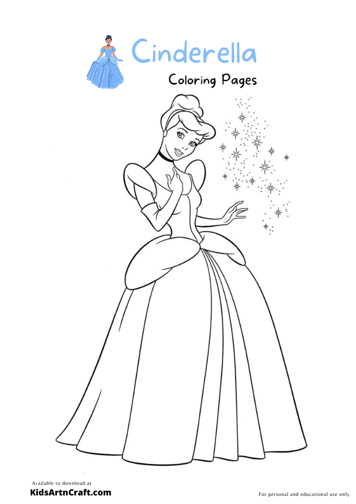 38 Elegant Cinderella Coloring Pages Printable 5