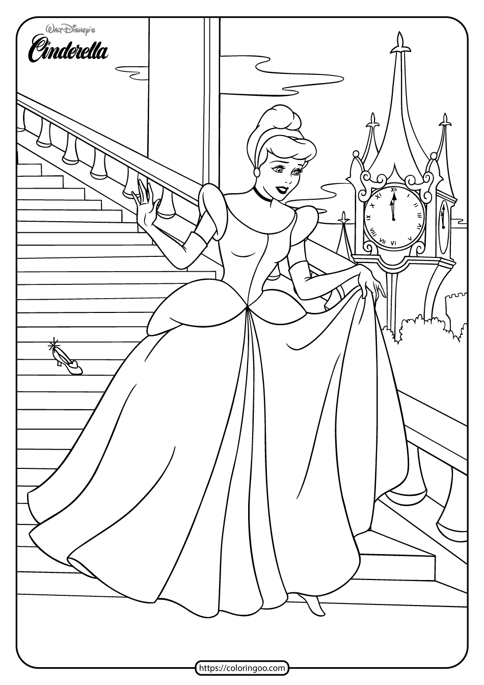 38 Elegant Cinderella Coloring Pages Printable 8