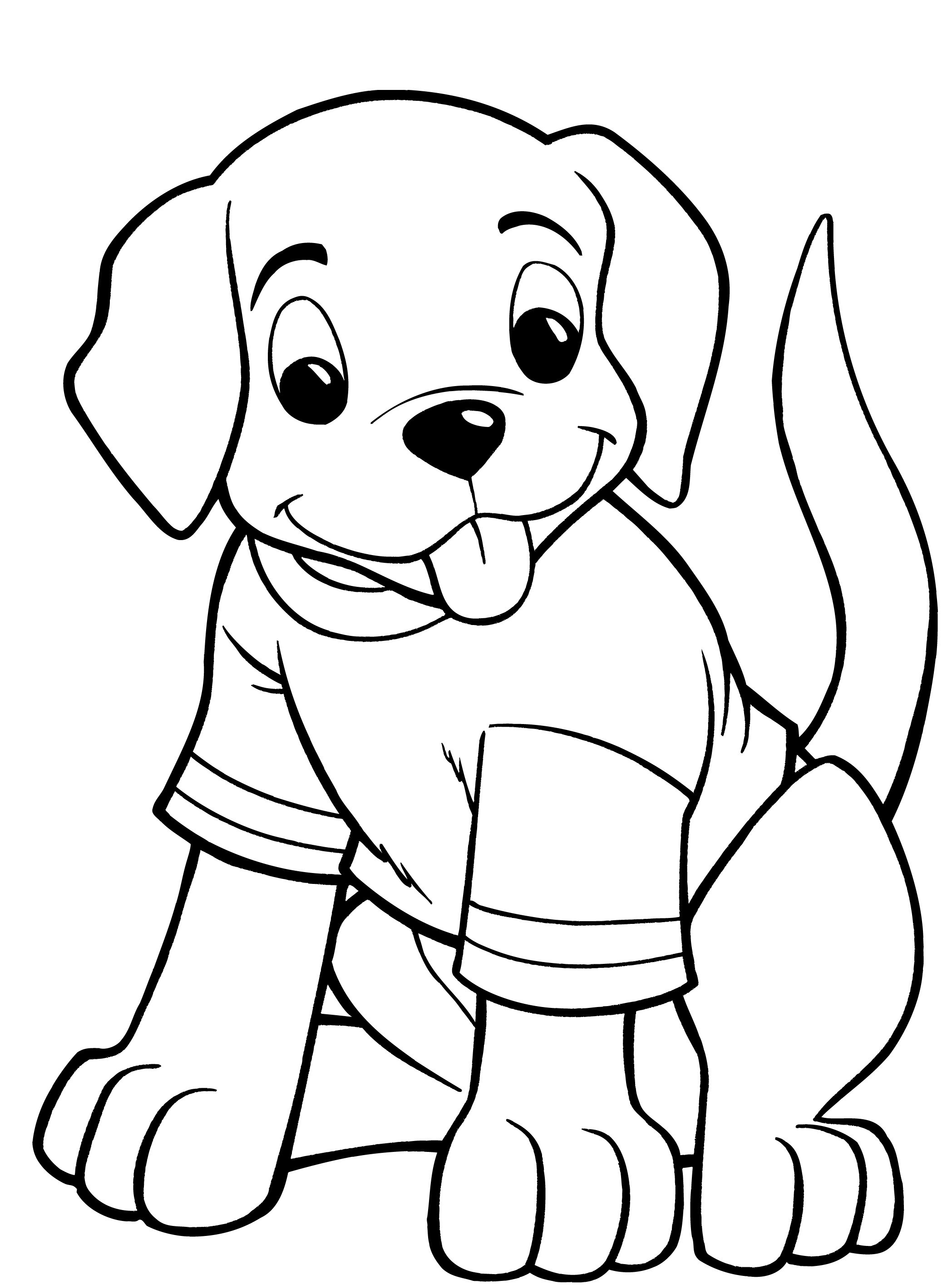 68 Free Dog Coloring Pages for Kids Printable 1