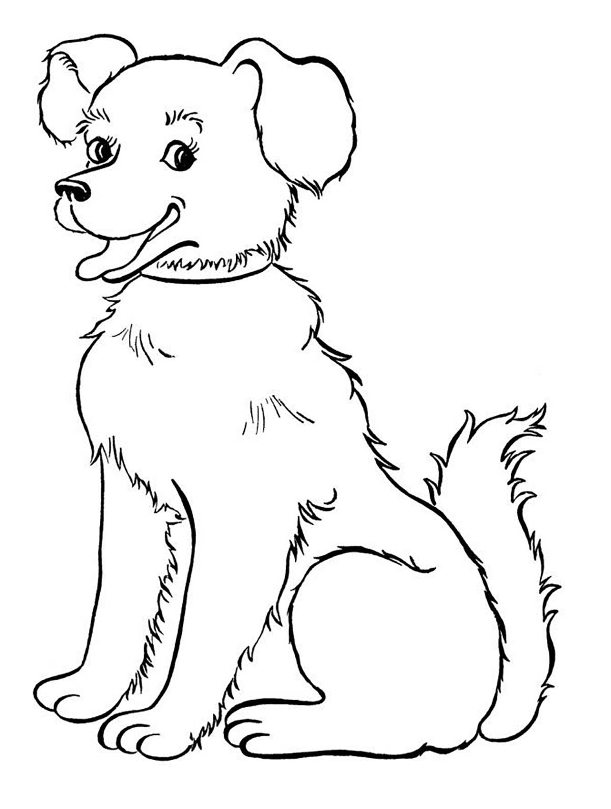 68 Free Dog Coloring Pages for Kids Printable 34