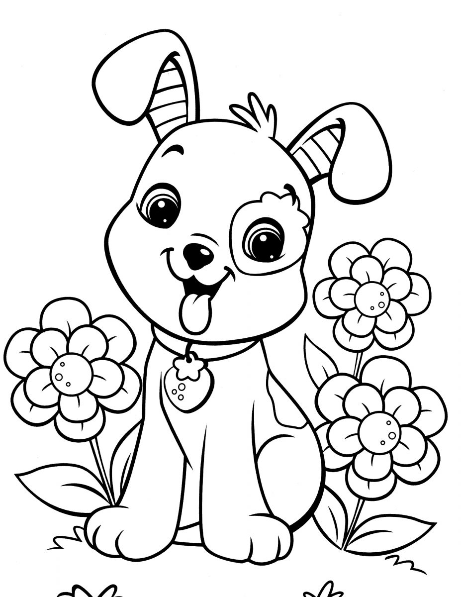 68 Free Dog Coloring Pages for Kids Printable 5