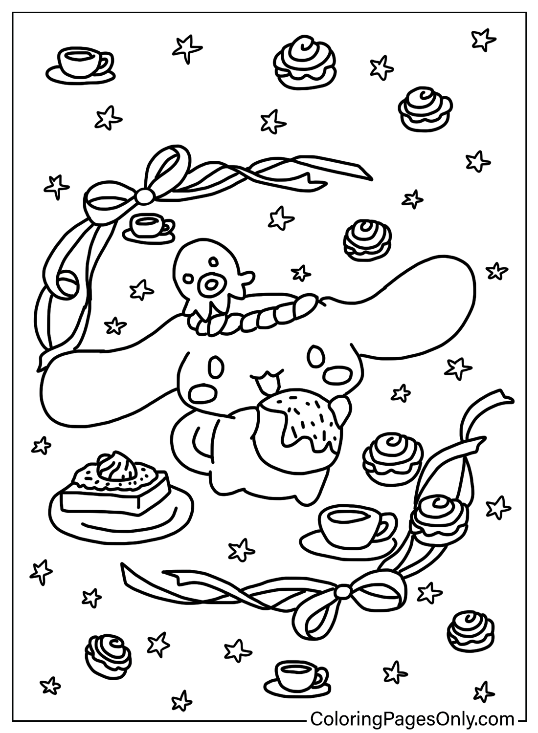 78 Cute Cinnamoroll Coloring Pages Printable 15