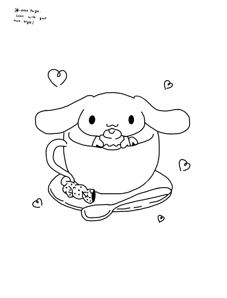 78 Cute Cinnamoroll Coloring Pages Printable 28