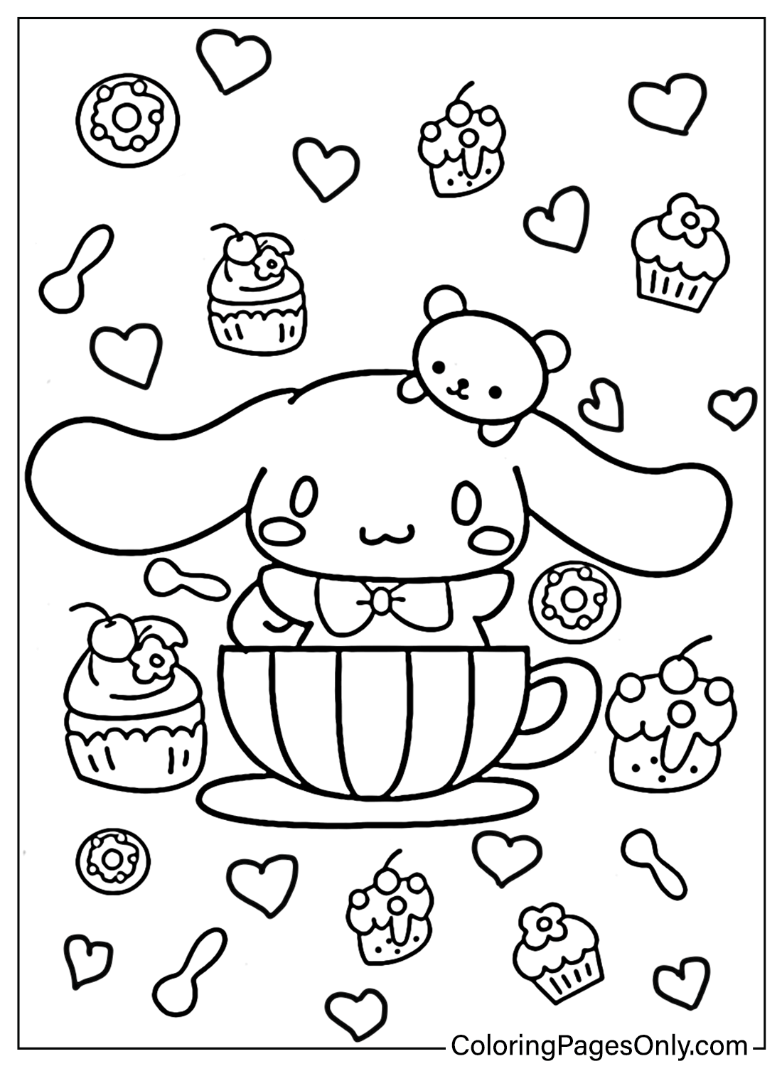 78 Cute Cinnamoroll Coloring Pages Printable 7