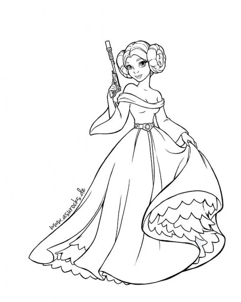 82 Princess Leia Coloring Pages Printable 24