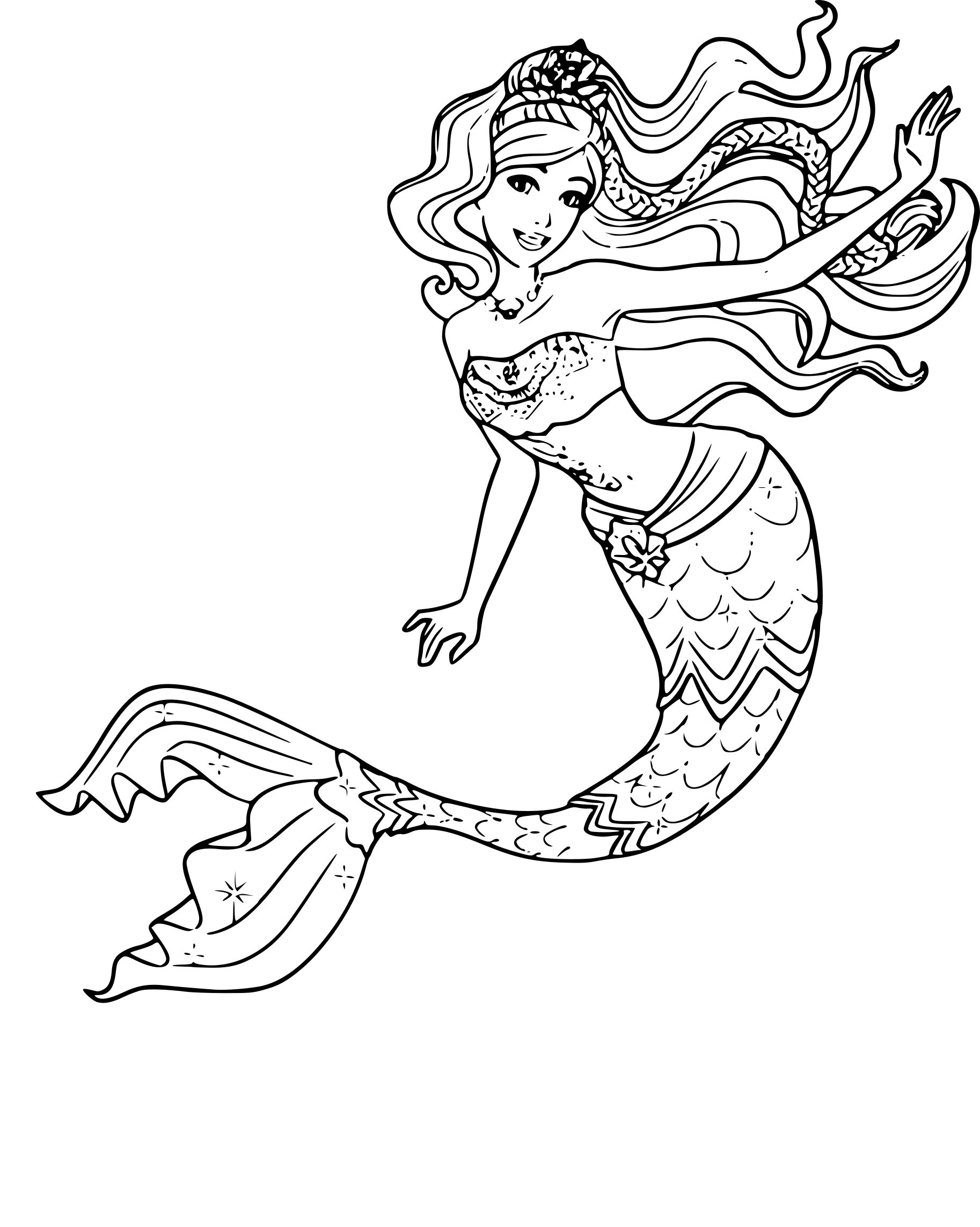 84 Barbie Mermaid Coloring Pages Printable 1