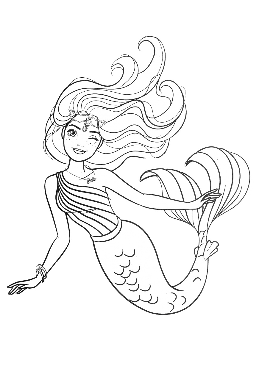 84 Barbie Mermaid Coloring Pages Printable 12