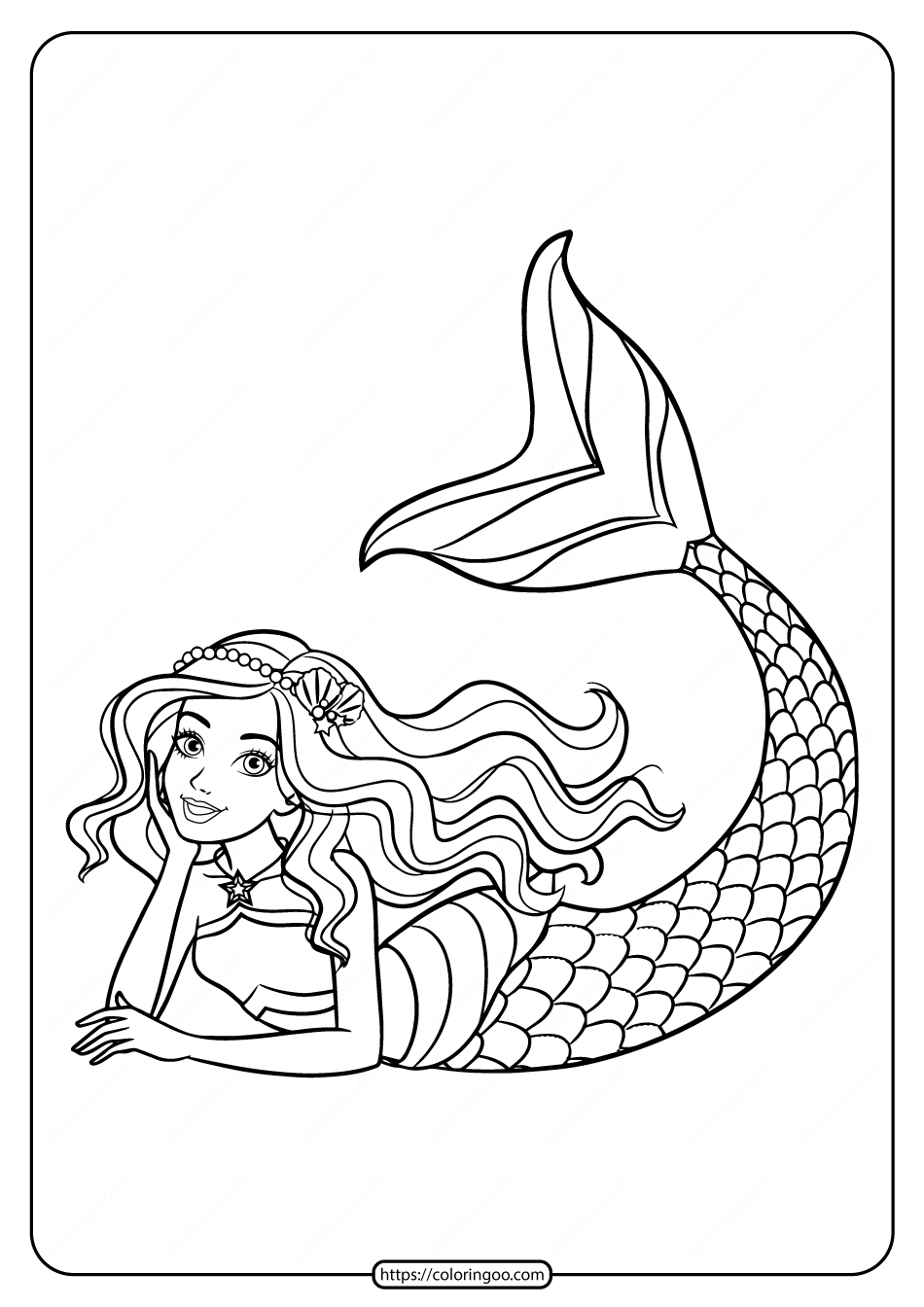 84 Barbie Mermaid Coloring Pages Printable 14