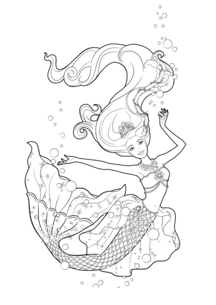 84 Barbie Mermaid Coloring Pages Printable 19