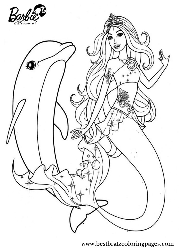 84 Barbie Mermaid Coloring Pages Printable 2